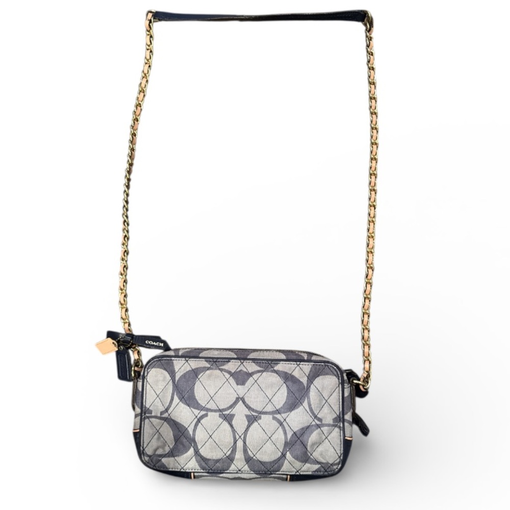 Coach Poppy Denim Quilted Signature C Flight Crossbody Bag - Picture 3 of 14